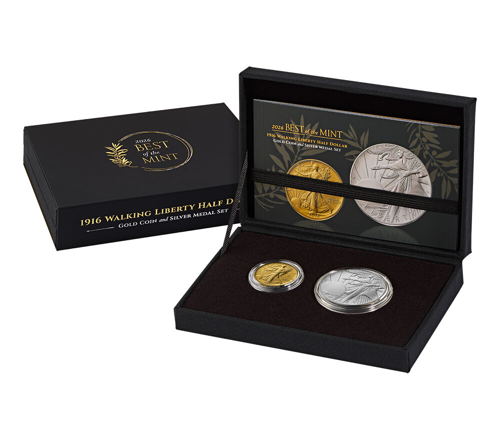 Best of the Mint 1916 Walking Liberty Half Dollar Gold Coin and
